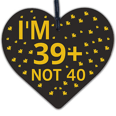 Rude 40th Birthday Decoration Wooden Heart Funny Novelty Gift For Friend Men