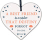 A Best FRIEND Sister Gifts Wood Heart Christmas Friendship Gift Birthday Plaque