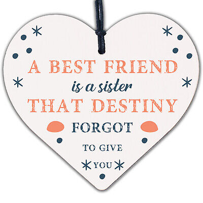 A Best FRIEND Sister Gifts Wood Heart Christmas Friendship Gift Birthday Plaque