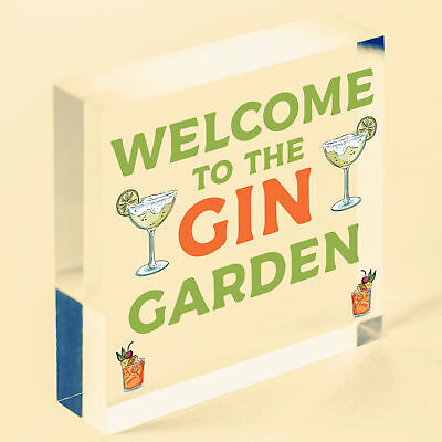 Gin Bar Welcome Sign Novelty Home Bar Decor Gifts Hanging Garden Signs Gin Gift