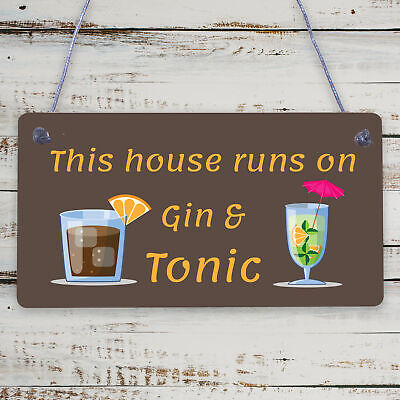 Gin Signs For Garden Shed SummerHouse Funny Alcohol Party Gift Wall Plaque Sign