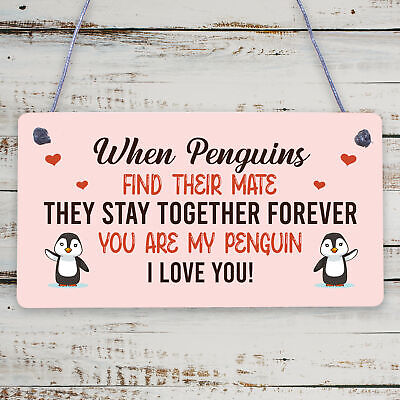 Anniversary Plaque For Him Her MY PENGUIN For Boyfriend Girfriend Husband