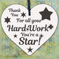 Colleague THANK YOU Gifts Wooden Heart Plaque Employee Teacher Volunteer Gifts