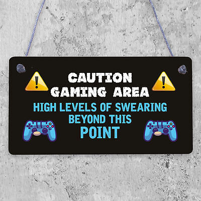 Funny Rude Gaming Sign Gamer Gift For Son Brother Christmas Birthday Gift Idea