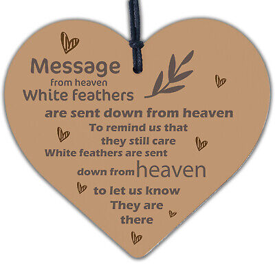 In Memory Hanging Wooden Heart Wall Plaque Mum Dad Memorial Grave Sign Gift