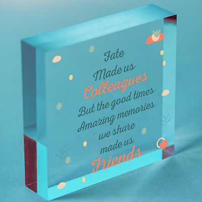 Fate Made Us Colleagues Wood Heart Plaque Friendship Work Leaving Gift Thank You