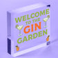 Gin Bar Welcome Sign Novelty Home Bar Decor Gifts Hanging Garden Signs Gin Gift