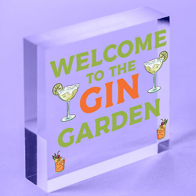 Gin Bar Welcome Sign Novelty Home Bar Decor Gifts Hanging Garden Signs Gin Gift