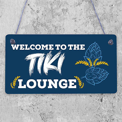 The Tiki Lounge Novelty Home Bar Sign Hanging Garden Bar Decor Tropical Signs