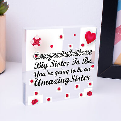 Big Sister To Be Gifts Congratulations Wooden Heart Mummy To Be Gift For Sister