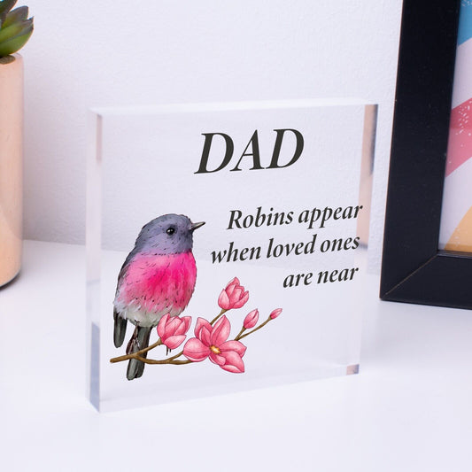 Dad Memorial Personalised Robin Memorial Christmas Dad Grandad Remembrance