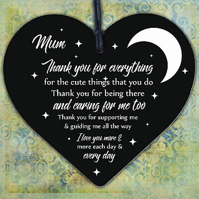 Cute Mothers Day Gift Wooden Heart Thank You Gift For Mum Daughter Son Gifts