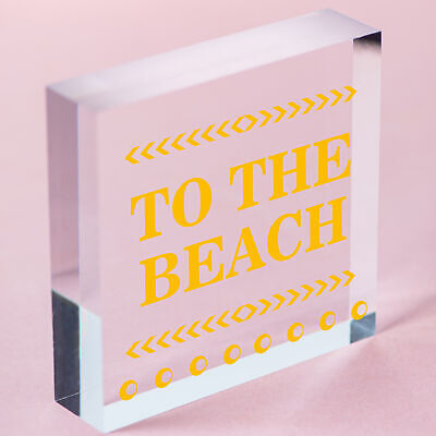 To The Beach Arrow Nautical Seaside Marine Theme Hanging Plaque Sand Gift Sign