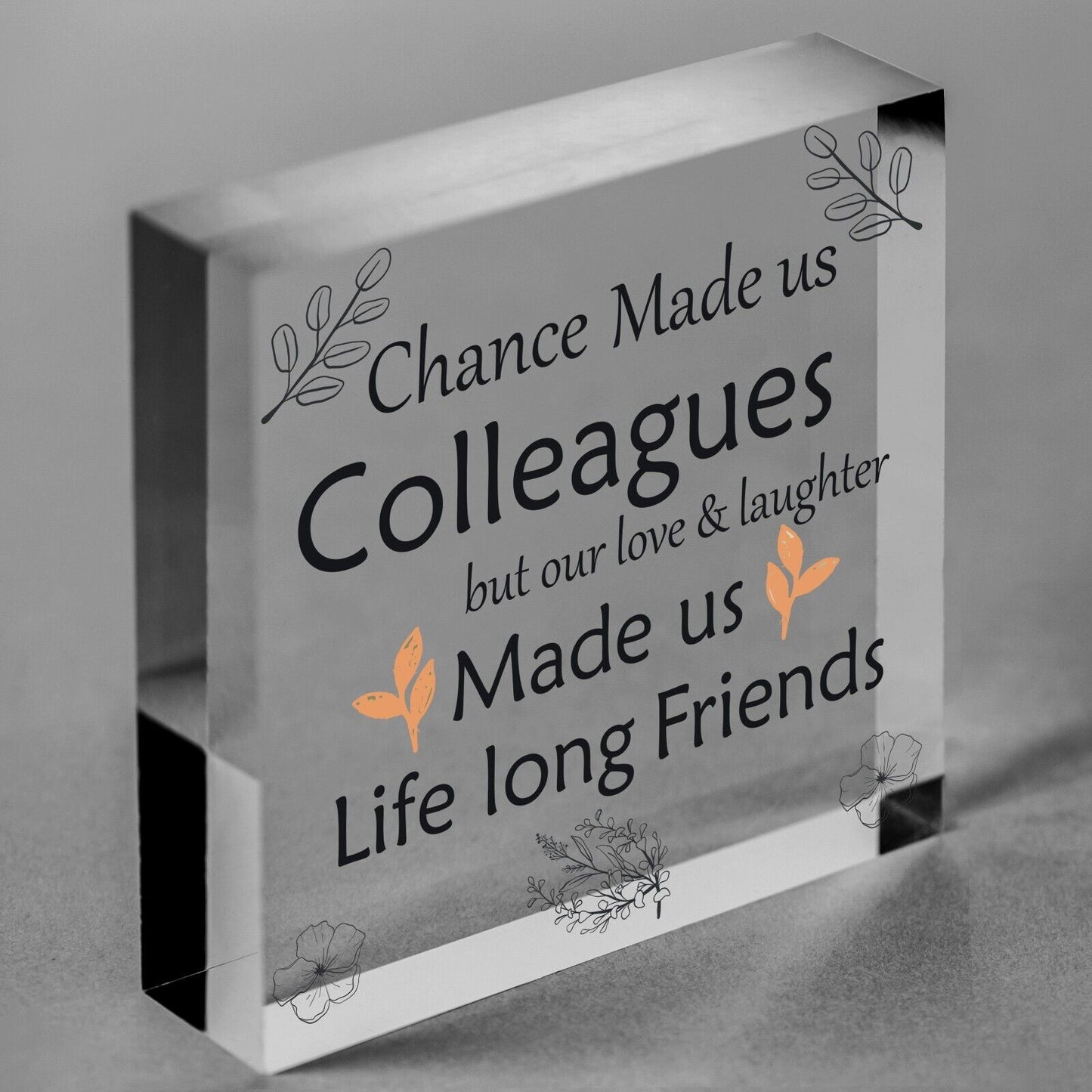 Handmade Chance Made Us Colleagues Wooden Heart Plaque Friend Friendship Gift