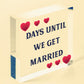 Wedding Countdown Chalkboard Plaque Sign Engagement Gift Fiance Mr & Mrs