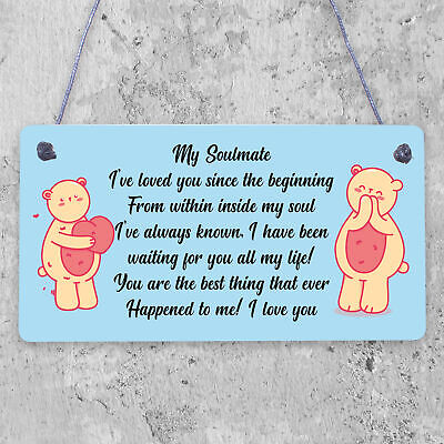 Soulmate Gifts For Him Her Plaque Anniversary Gift Wife Husband Boy Girl Friend