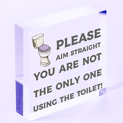 Funny Bathroom Sign Loo Decor Aim Straight Humorous Wall Plaque Home Gift