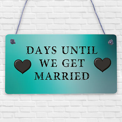 Wedding Countdown Chalkboard Plaque Sign Engagement Gift Fiance Mr & Mrs