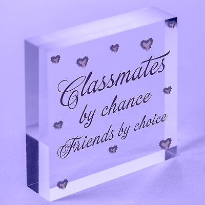 Classmates By Chance Leaving School Best Friend Wooden Heart Thank You Gifts