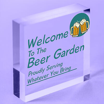 Welcome Sign Beer Garden Signs Wall Pub Garden Plaques Alcohol Friendship Gift