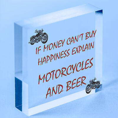 Beer Motorcycle Enthusiast Motorbike Man Cave Signs Garage Him Dad Grandad Gifts