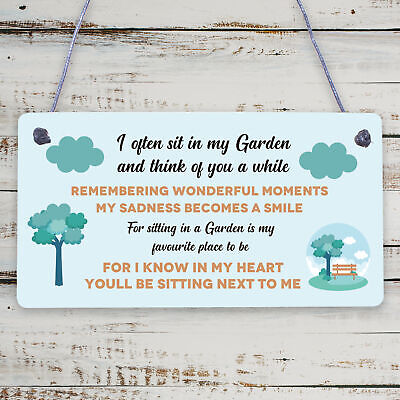 Garden Memorial Sign Hanging Outdoor Sign Wall Door Plaque Summerhouse Sign