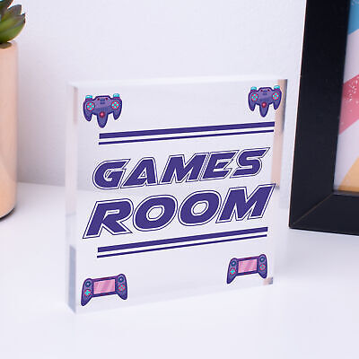 Games Room Man Cave Hanging Plaque Gift For Him Boys Bedroom Plaque Sign