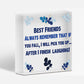 Best Friends Finish Fall Laughing Novelty Wooden Hanging Heart Friendship Plaque