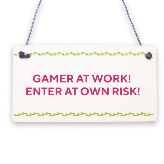 Funny Sign Keep Out Gamer At Work Man Cave Door Wall Plaque Dad Gifts For Men