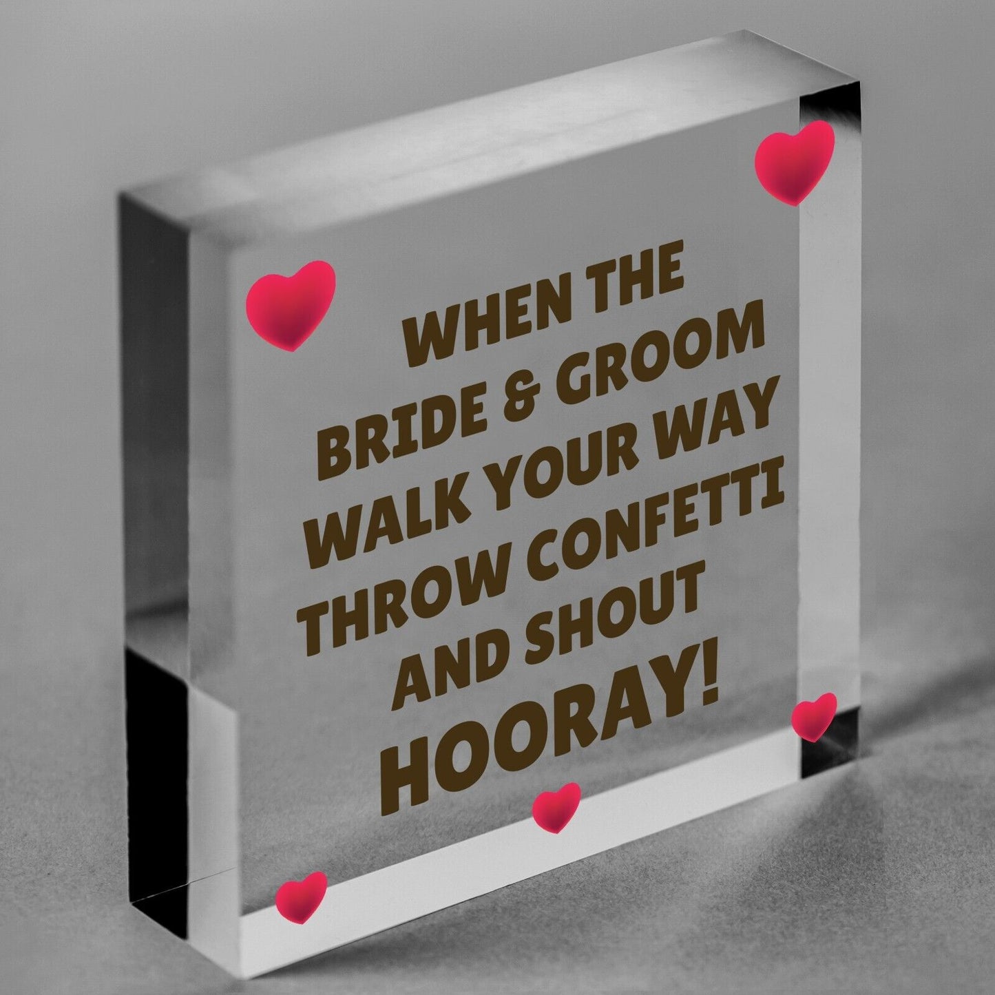 Throw Confetti And Shout Hooray Cute Hanging Wedding Day Plaque Decoration Sign