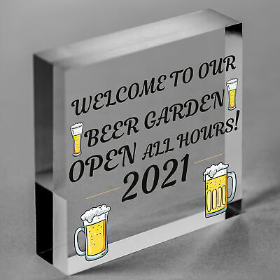 Beer Garden Welcome Sign Novelty Home Bar Sign Garden Decor Signs 2021 Gifts