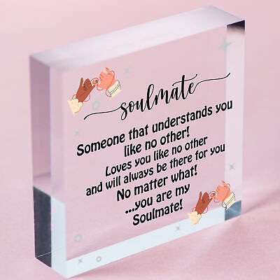 Soulmate Gift Wooden Heart Valentines Anniversary Gift For Him Her Women Men