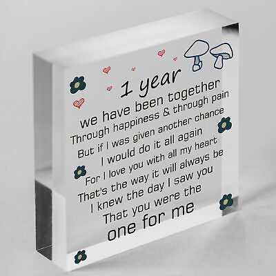 Anniversary 1st Wedding Anniversary Engagement Wooden Heart Plaque Gift Keepsake