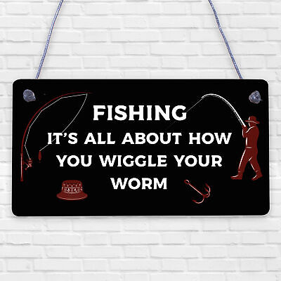 Gone Fishing Sign Plaque Funny Fishing Gifts For Men Man Cave Shed Garage Plaque