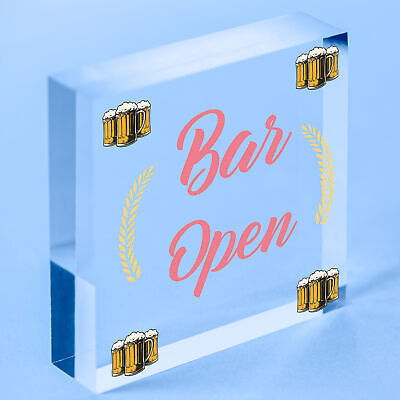 Bar Open Sign NEON EFFECT Home Bar Man Cave Pub Club Window Plaque Display