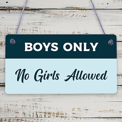 Funny Boys Bedroom Door Sign NO GIRLS ALLOWED Man Cave Sign Gift For Son