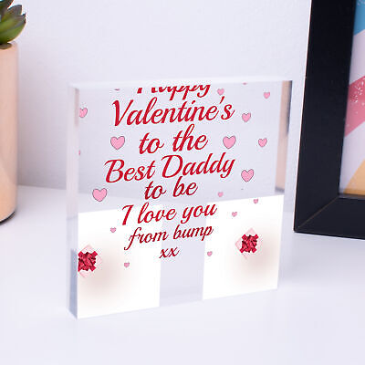 Valentines Gift For Best Daddy To Be Wooden Heart Bump Gifts Daddy Love Gift