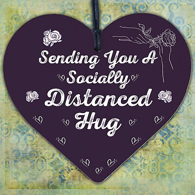 Socially Distanced Hug Gift Engraved Heart Special Gift For Friend Lockdown