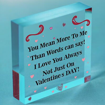 Engraved Valentines Day Gifts For Him Her Novelty Heart Plaque Gift For Partner