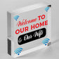 Welcome To Our Home & Wifi Password Chalkboard Gift Hanging Plaque Internet Sign