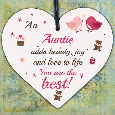 Auntie Gifts Thank You Sign Wooden Heart Plaque Birthday Gift For Her Women