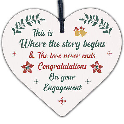 Congratulations On Your Engagement Mr & Mrs Wedding Gift Wooden Heart Plaque