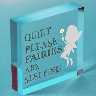 Quiet Please Novelty Hanging Plaque Fairy Sign Garden Shed Mum Decor Gift Plaque