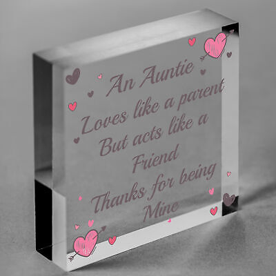 Auntie Gifts Friendship Sister Birthday Christmas Gifts Wooden Heart Sign Plaque