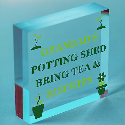 Grandads Potting Shed Sign Hanging Plaque Shed Garden Sign Grandad Gift For Him