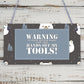 FUNNY Warning Hands Off Tools! Garage Dad Grandad Factory Gift Sign Present Shed