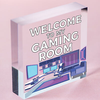 Welcome To My Gaming Room Sign Boys Bedroom Man Cave Sign Gamer Gift