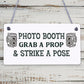 Photo Booth Grab A Prop & Pose Cute Hanging Wedding Day Sign Decoration Plaque