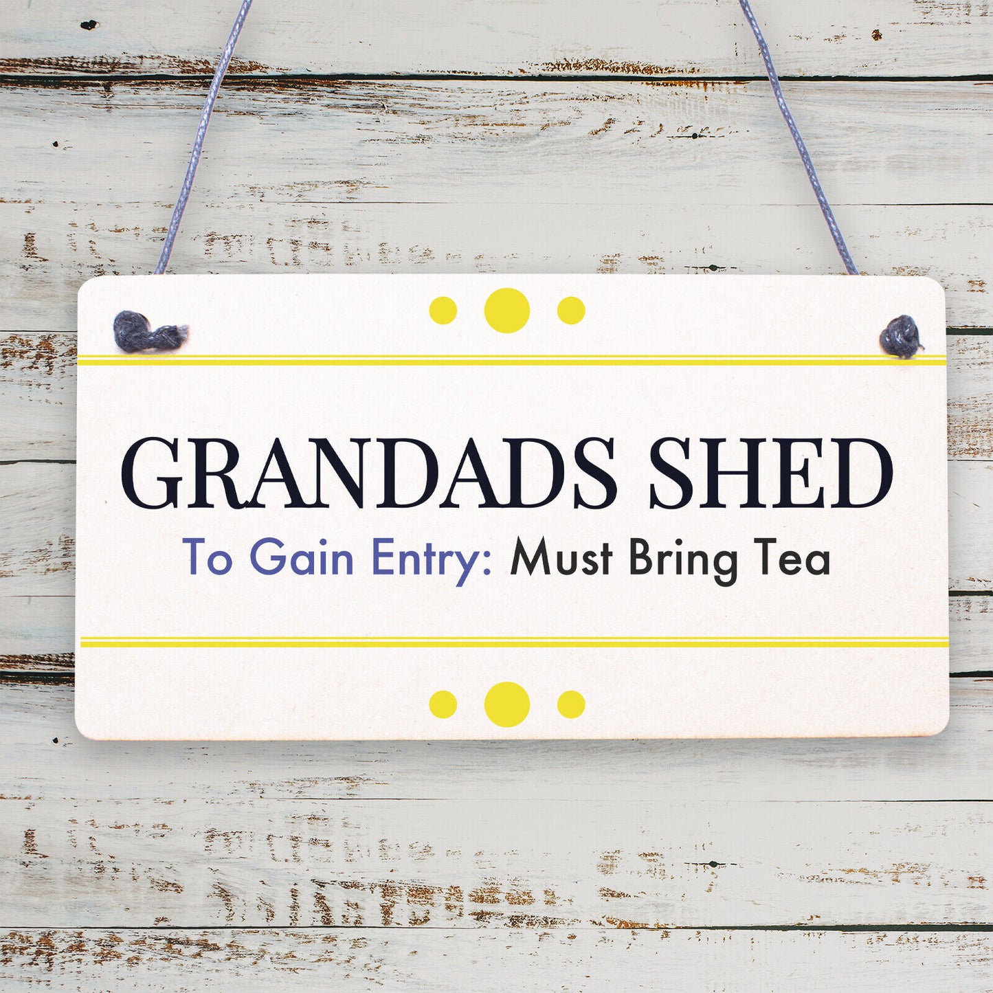 Grandads Shed Must Bring Tea Novelty Wooden Hanging Plaque Garage Sign Gift