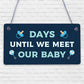 Chic Countdown New Baby Pregnancy mum Hanging Wall Plaque Sign Baby Shower Gift